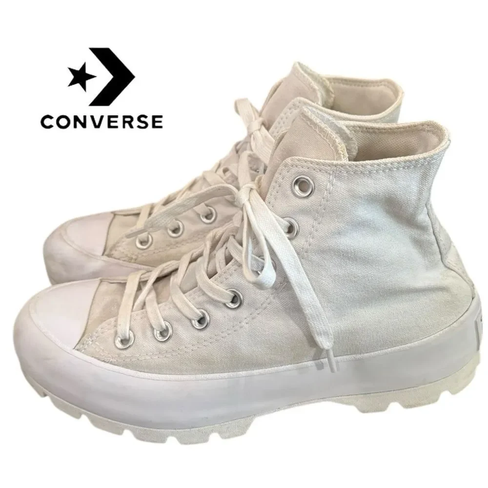 Converse Chuck Taylor All Star Women’s Lugged White High-Top Sneakers 8